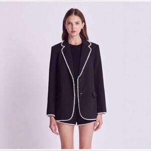 BNWT Endless Rose Pearl-Trimmed Blazer and Short Coord Two Pieces set
